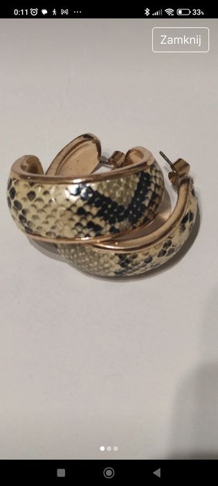 Kolczyki koła wężowy print Zara