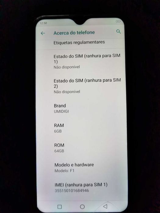 Telemóvel Smartphone UMIDIGI F1 128gb