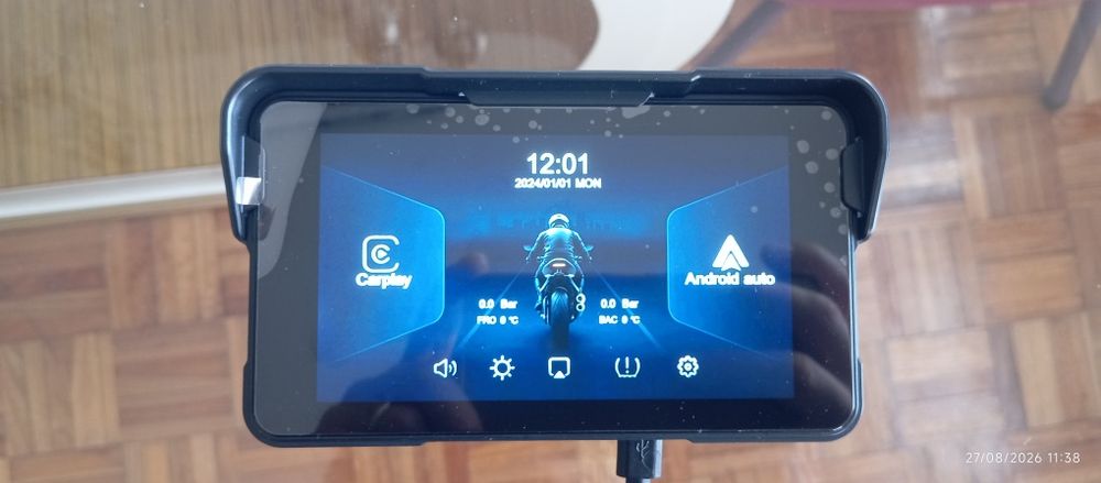 Carplay Android  auto 7 polegadas mota IP67