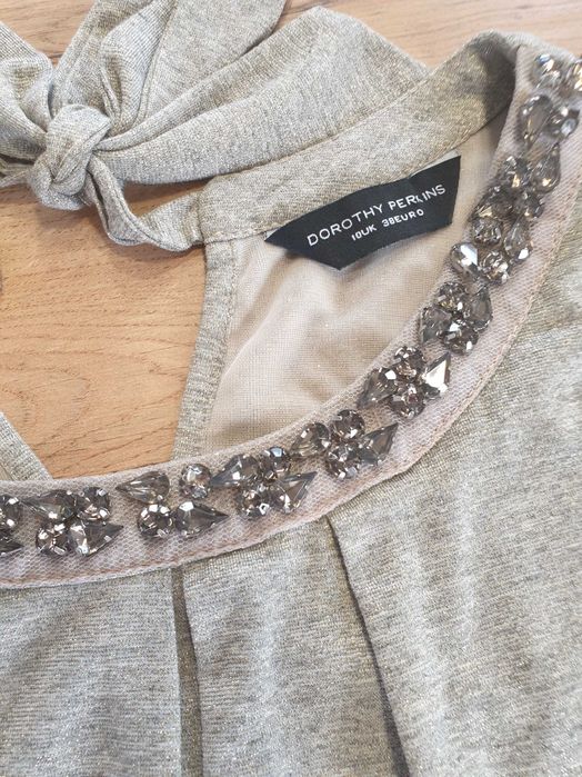 Bluzka z kryształkami i złotą nitką, 60%wiskoza,DorothyPerkins, rozm.M