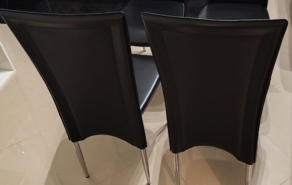 Cadeiras de mesa de jantar pele sintética
