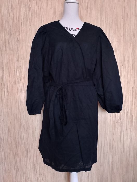 Nowa lniana sukienka kopertowa H&M r.XL