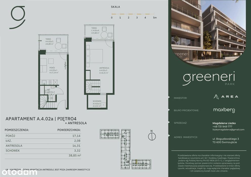 Gotowy apartament dwupoziomowy przy Parku | 500 m od morza