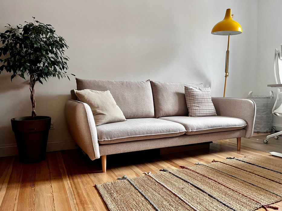 Sofa beżowa 3-osobowa SCANDI