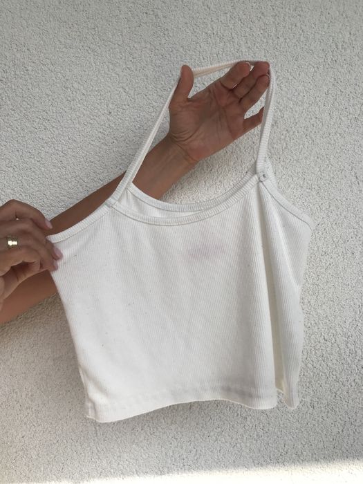 Biały crop top Honey | Shein