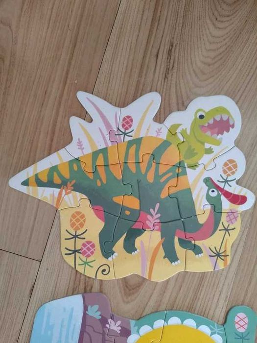 Duże Puzzle 4w1 | CzuCzu | 3+ | Dinozaury (4 obrazki) 71 elementów