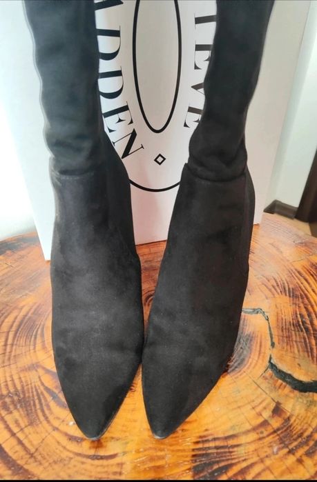 Czarne wysokie muszkieterki Steve Madden rozm. 38