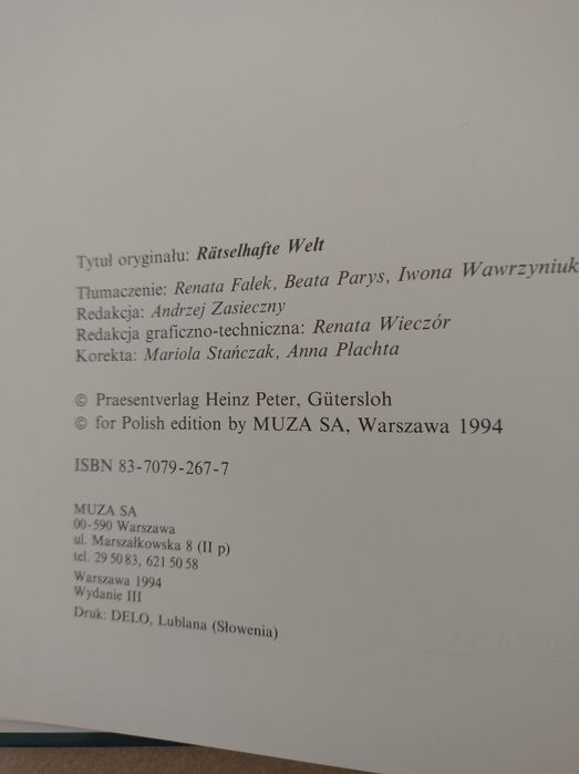Książka "Zagadkowy świat"