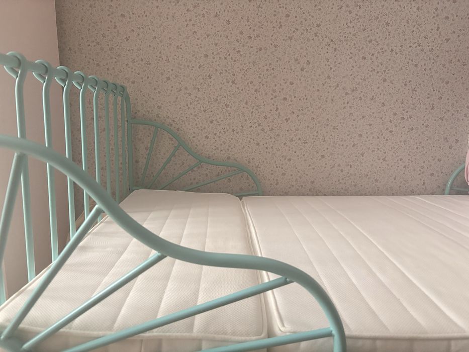 Łóżko Ikea Minnen miętowe