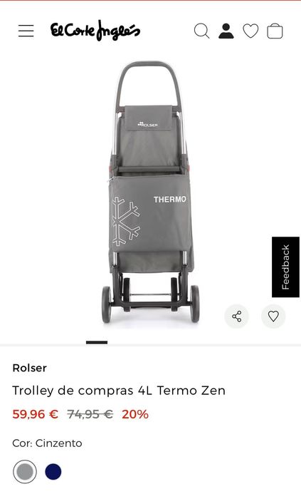 Carrinho/Trolley compras Termo zen Rolser 4L