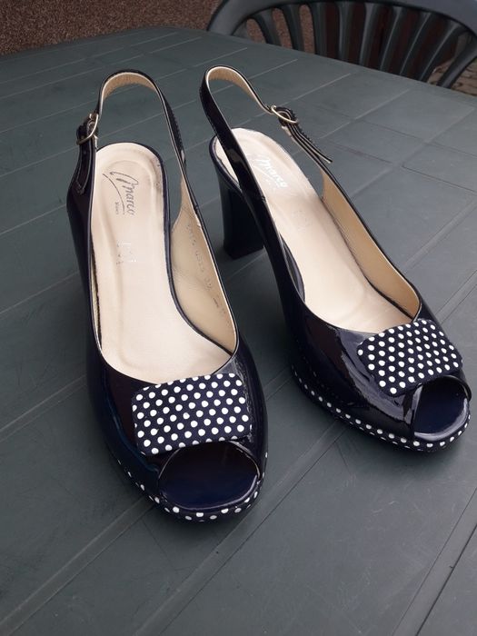 Buty granatowe eleganckie bez pięt i palcy