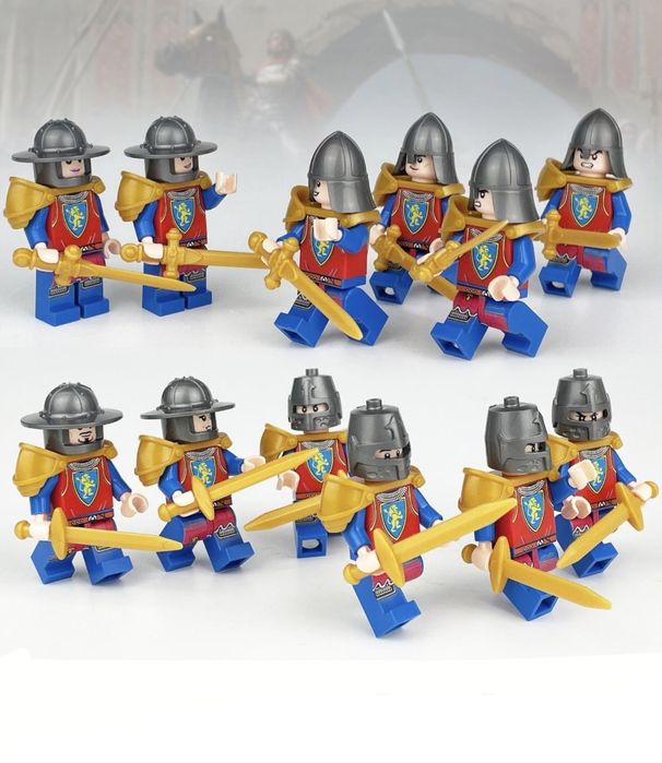 Klocki średniowieczni rycerze kompatybilne z Lego castle lion knights klocki figurki rycerze drużyna lwa