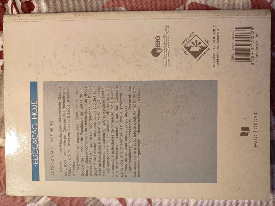 Livro "Desenvolvimento Curricular", de António Carrilho Ribeiro