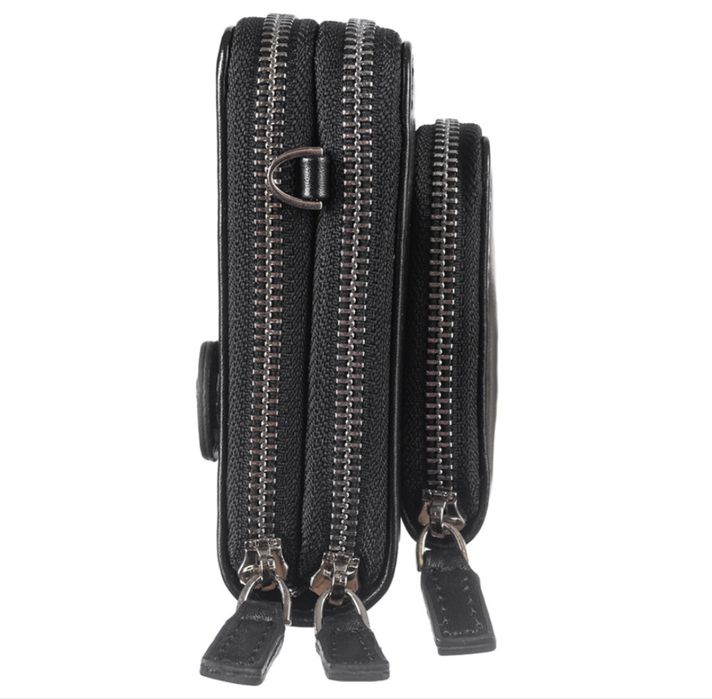 Мужской черный кожаный клатч DESISAN