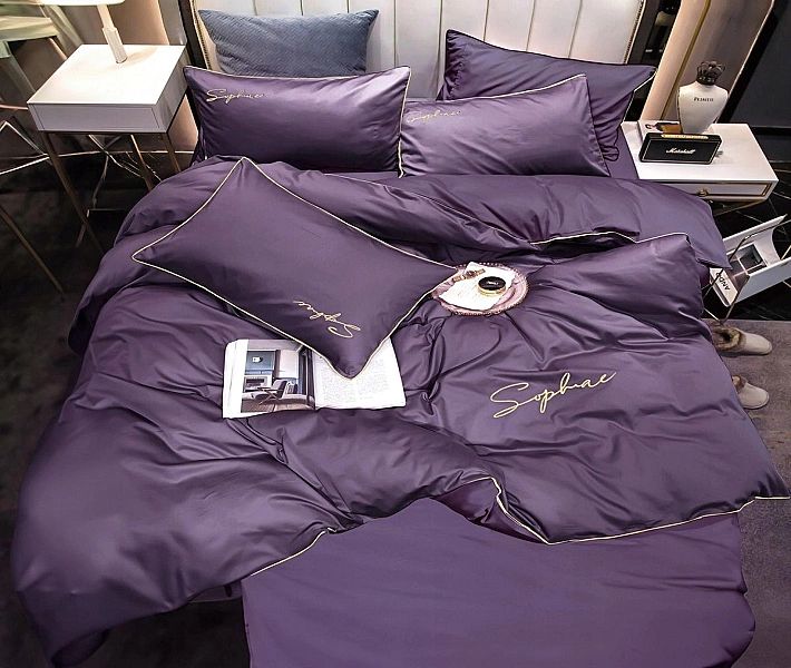 Pościel 140x200/2 części Komplet Mikrofibra z Haftem Areta Lamówka