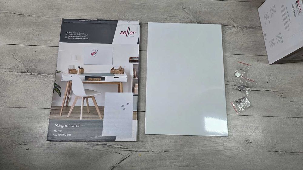 Zeller 11123 Tablica magnetyczna metalowa 40 x 60 cm biała