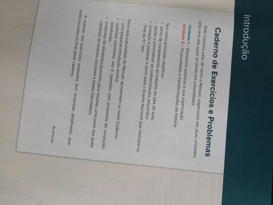 Cadernos novos de apoio ao estudo de Físico química 10° ano