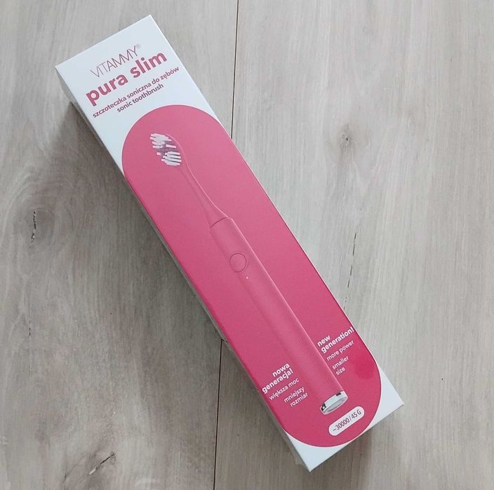 VITAMMY Pura Slim Szczoteczka soniczna do zębów nowej generacji różowa