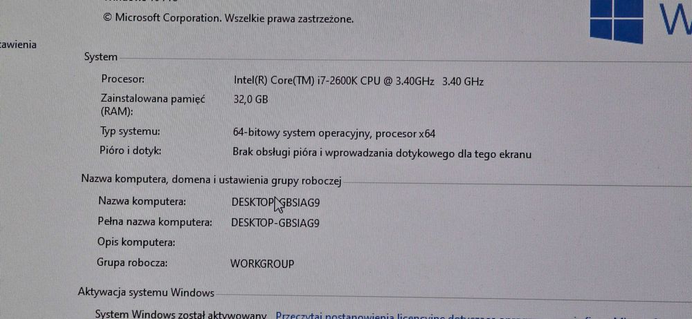 Komputer/i7/32gb/gtx1050ti/256-1tb
