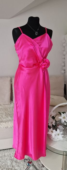Sukienka satynowa,pink"Savida".