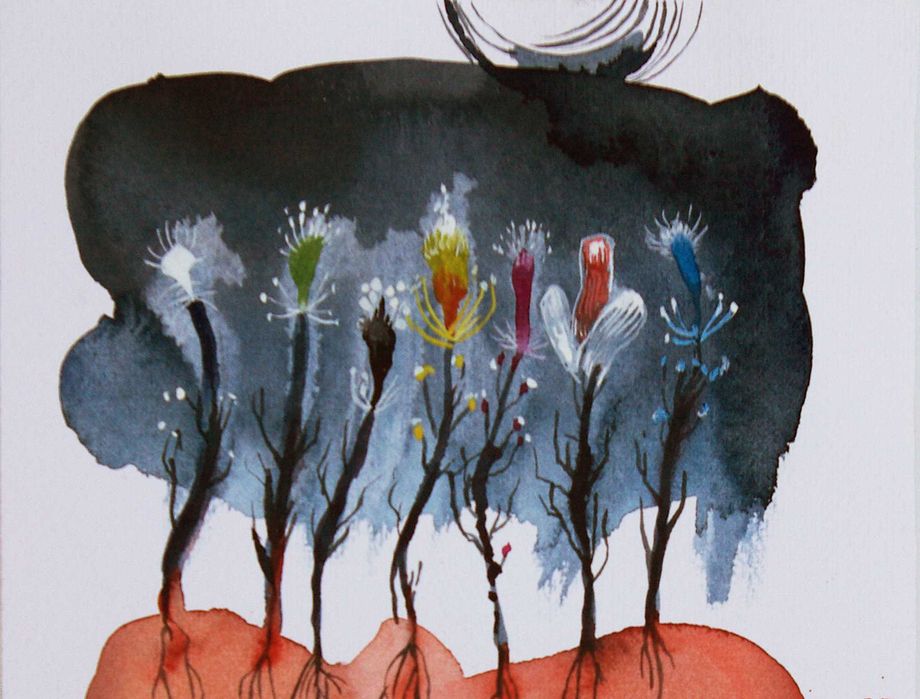 Aguarela original de Carlos Marques. Fantasia, surreal, 7 pecados