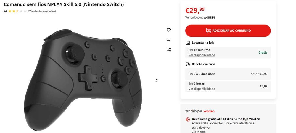 Comando sem fios NPLAY Skill 6.0 (Nintendo Switch)