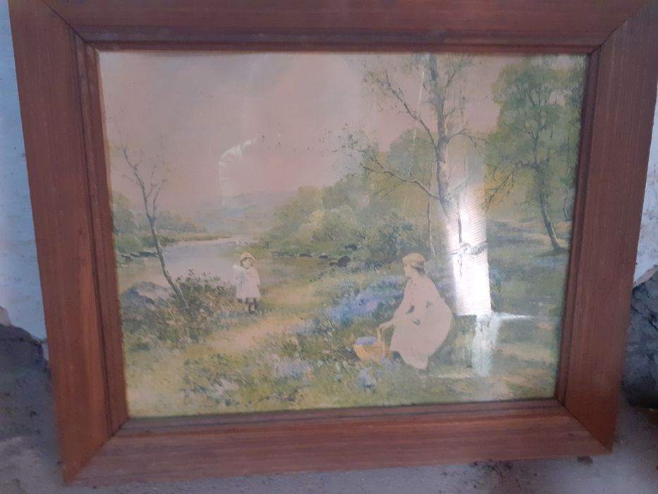Quadro antigo com moldura madeira