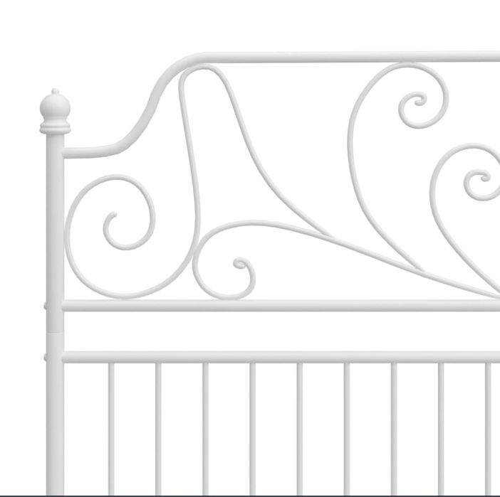 Cama Branca em ferro + Estrado Metálico