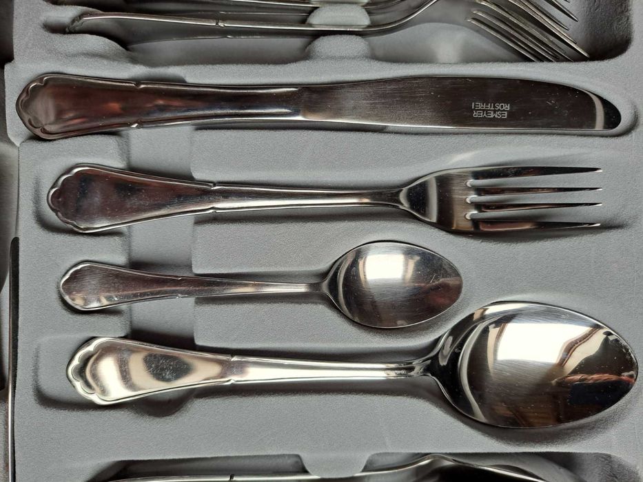 SOLINGEN ESMEYER rostfrei komplet zestaw sztućców 12 osób walizka
