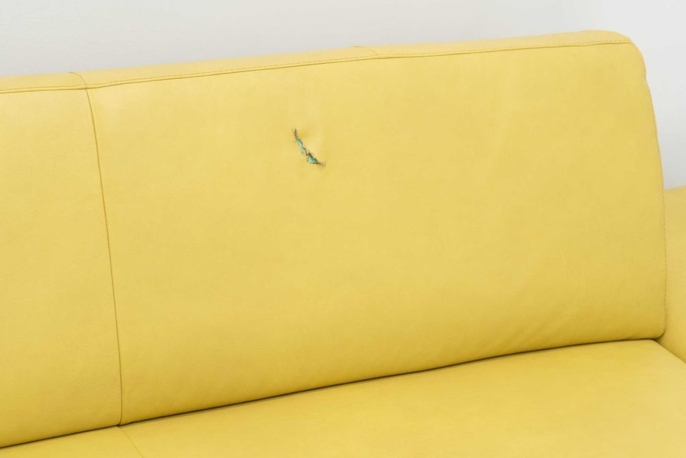 SOFA ŻÓŁTA Skóra naturalna W.Schillig 232x102x79 cm