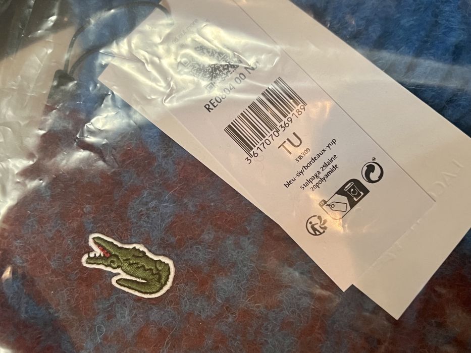 Lacoste Écharpe em alpaca e lã - Azul e Vermelho