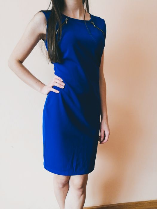 Kobaltowa sukienka S