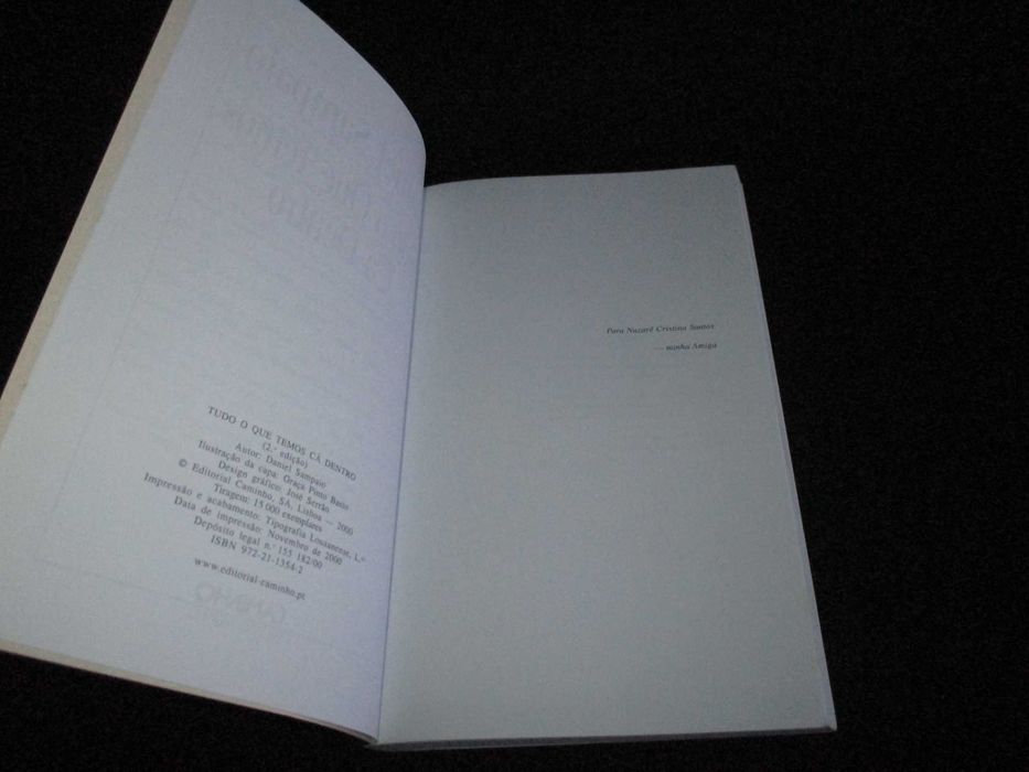 Livro Tudo o Que Temos Cá Dentro Daniel Sampaio