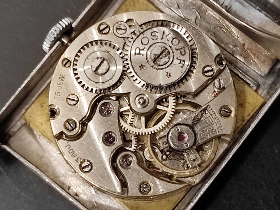 Relógio ROSKOPF, de homem, de corda manual, muito raro, anos 30.