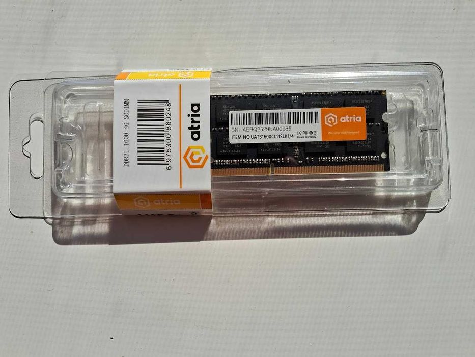 Оперативна пам'ять ATRIA SODIMM DDR3L-1600 4096MB PC3-12800