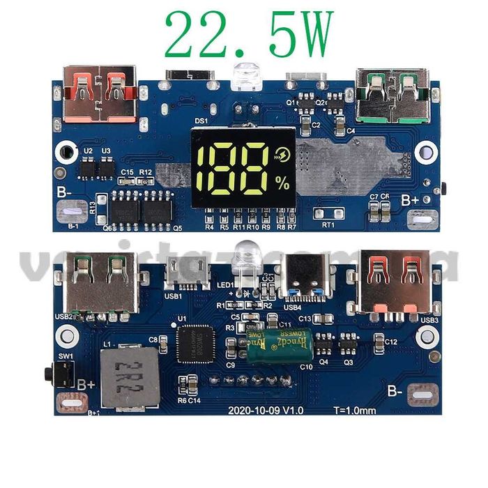 Корпус для сборки повербанка с БЫСТРОЙ ЗАРЯДКОЙ 6 аккумуляторов 18650