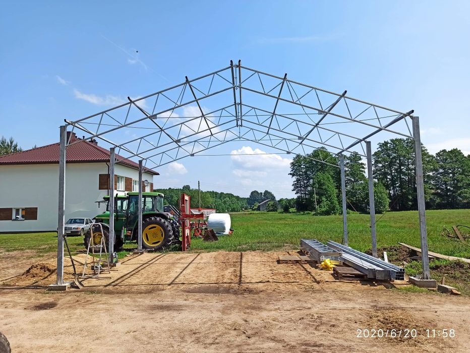 Konstrukcja stalowa 8x19.2 hala magazyn wiata garaż modułowa