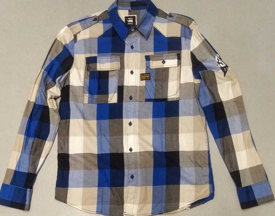 G-Star Raw Oryginalna koszula długi rękaw kratka  Roz.L