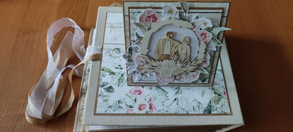 Album na zdjęcia, ślubny handmade scrapbooking, duży