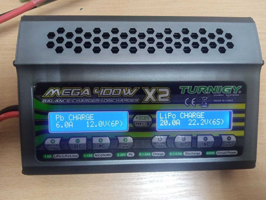 Зарядний пристрій двоканальний MEGA 400Wx2 (800W сумарно) LiPo LiIon