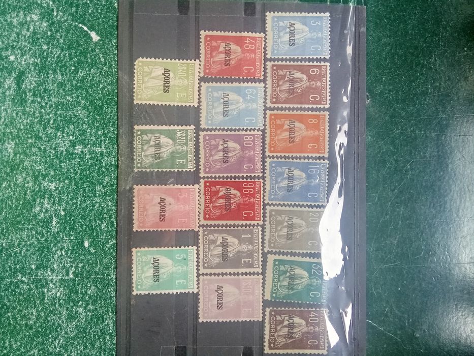 1923/24 Açores Série Céres Selos Do Continente Com Sobrecarga Açores M