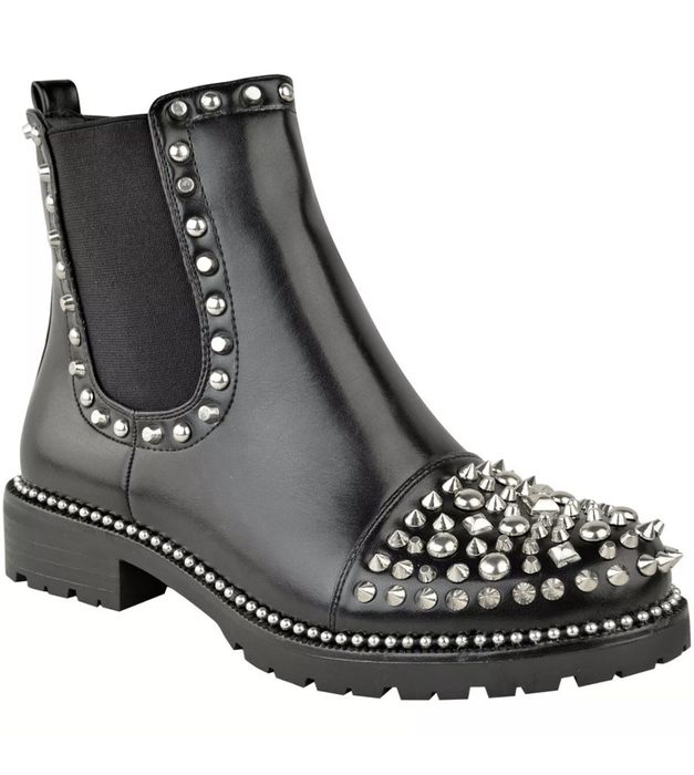 Botas Pretas / botins punk com spikes - usadas 1x (37)