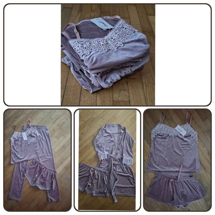 Велюрова жіноча піжама 4 в 1 Versall, розмір S