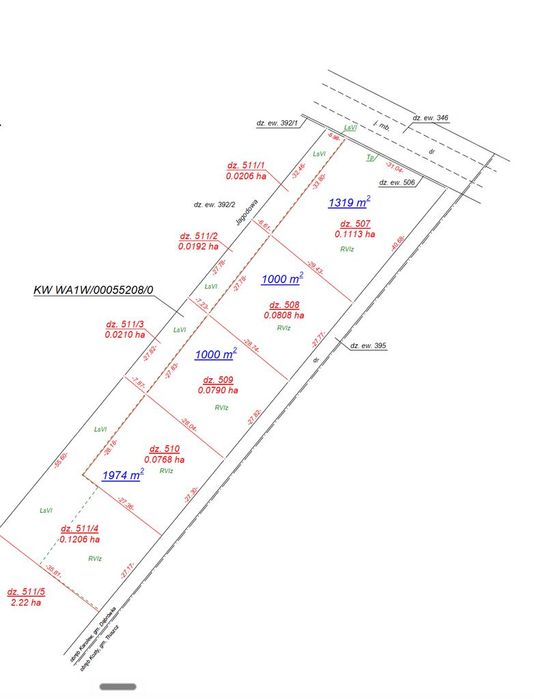 Działka budowlana 1000 m², Karolew, gm. Dąbrówka