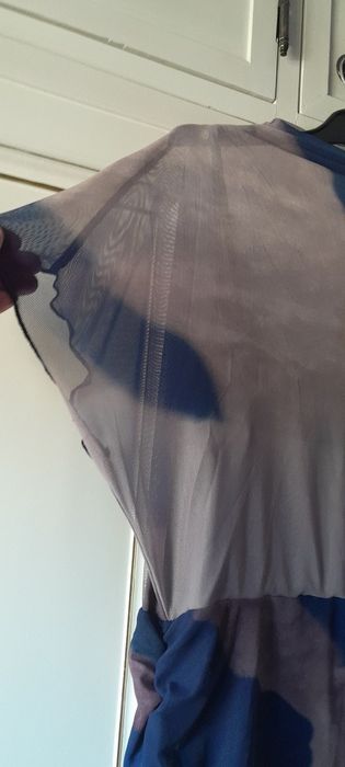 Vestido em chiffon forrado drapeado