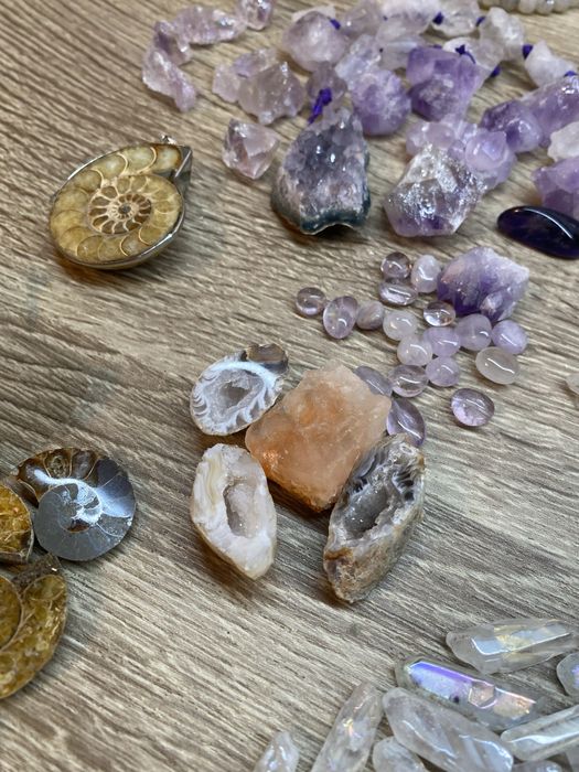 Великий набір натуральних каменів і амонітів для прикрас / handmade