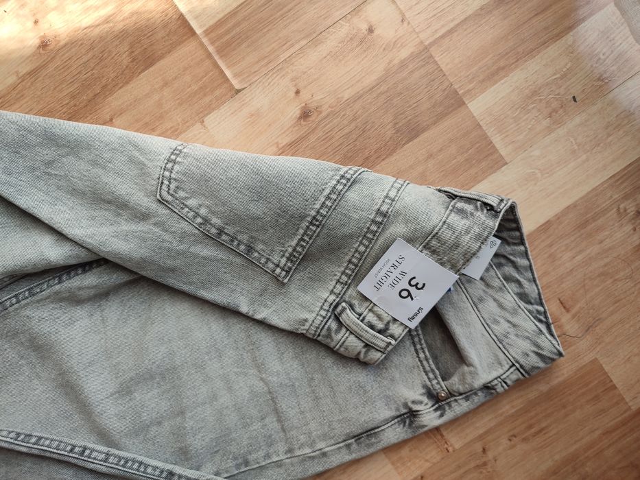 Spodnie jeansowe damskie szerokie roz. 36