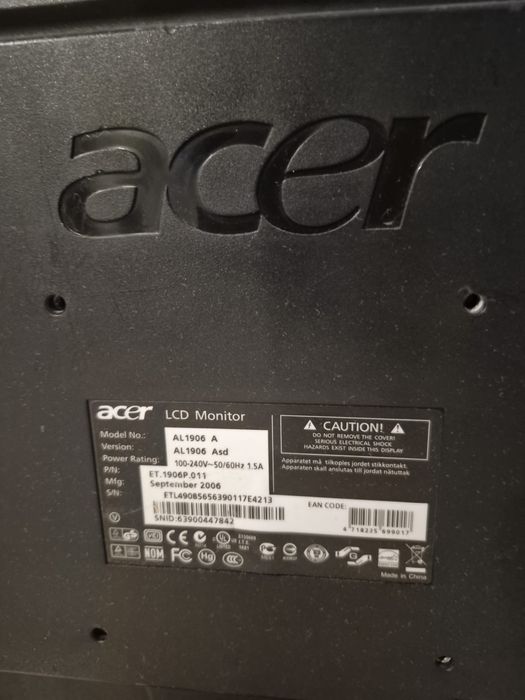 Monitor Acer LCD AL 1906 A