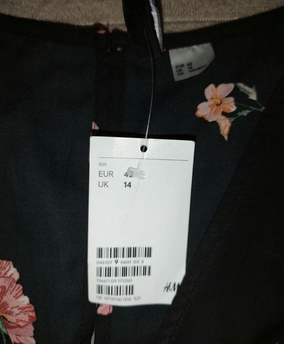 Kombinezon krótki damski 42 h &m czarny kwiaty