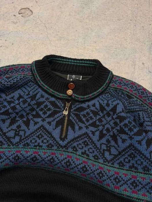 Granatowy gruby sweter lambswool Dale of Norway - Size L